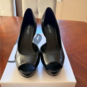 Nine West Classic Black Peep Toe Heels